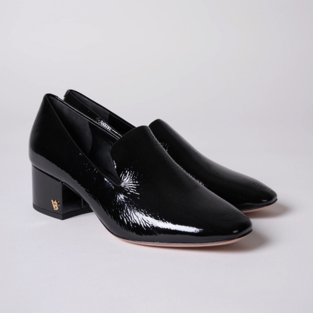 Veronica Beard || Baylie Patent Leather Block Heeled Loafer‎ Shoes Black 9.5